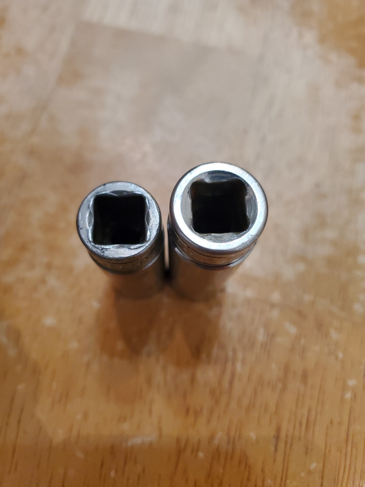 Snap On 3/8 Drive 1/2 9/16 6PT Deep Sockets Worn Lot Of 2