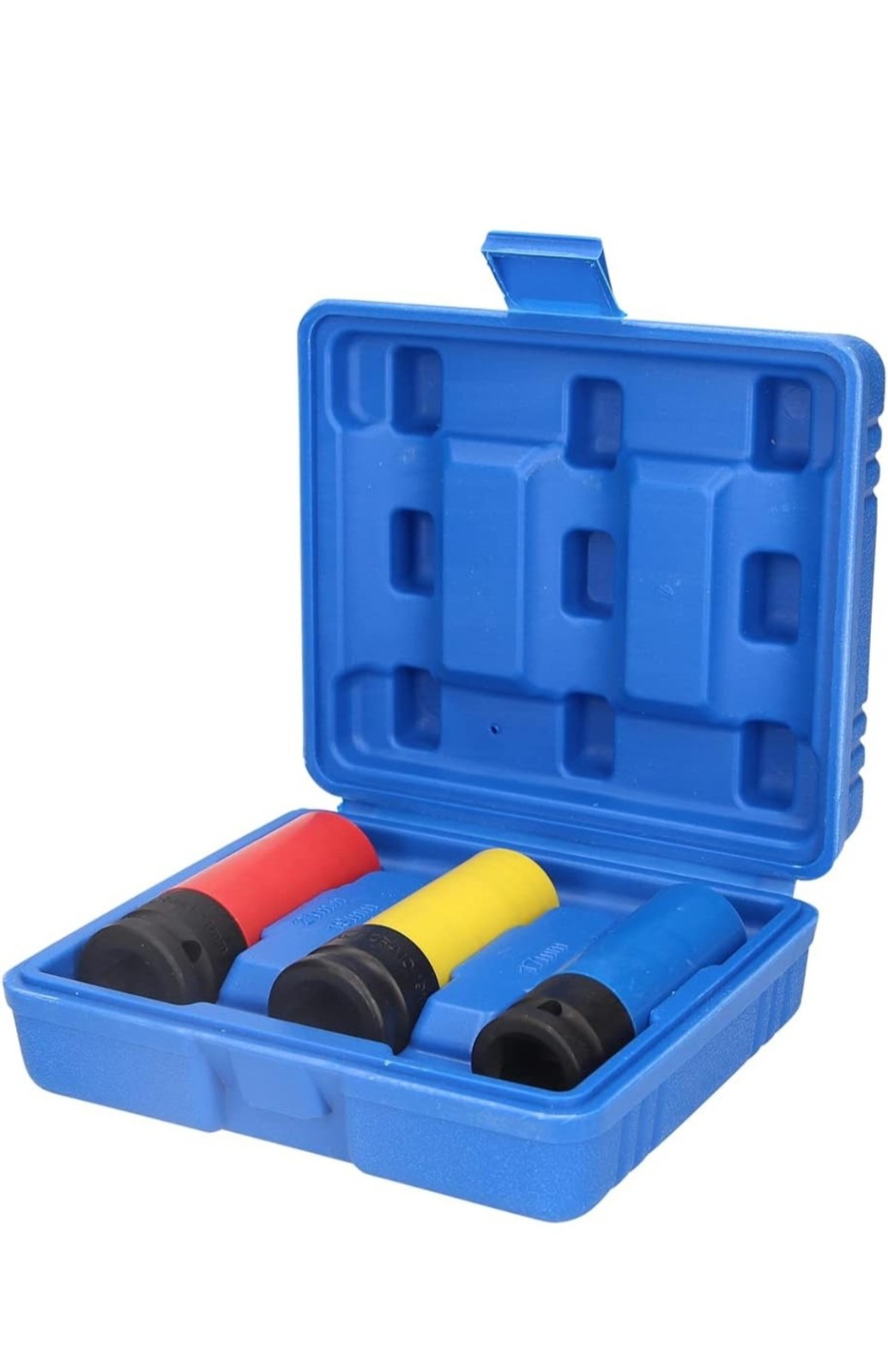 3pc Alloy CR-MO Wheel Impact Socket Set 1/2″ Drive 17mm 19mm 21mm Deep Thin Wall