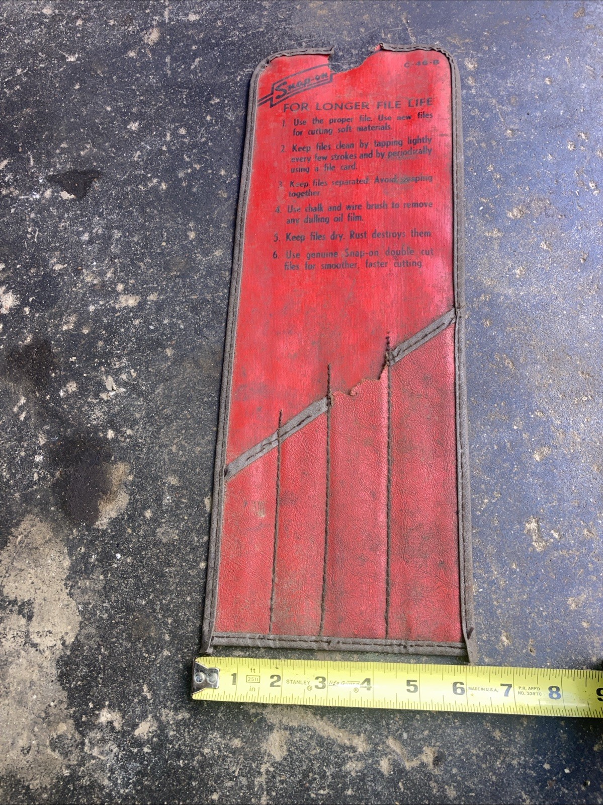 Snap-on C-46-B RED File Protector 4 Separation Case Vintage Man Cave Display B21
