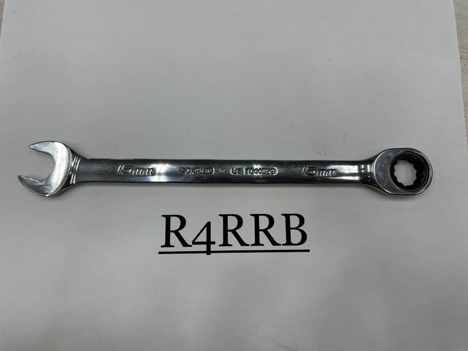 Snap-on Tools NEW 15mm Metric 0° Non-Reversing Ratcheting Combo Wrench SOXRM15