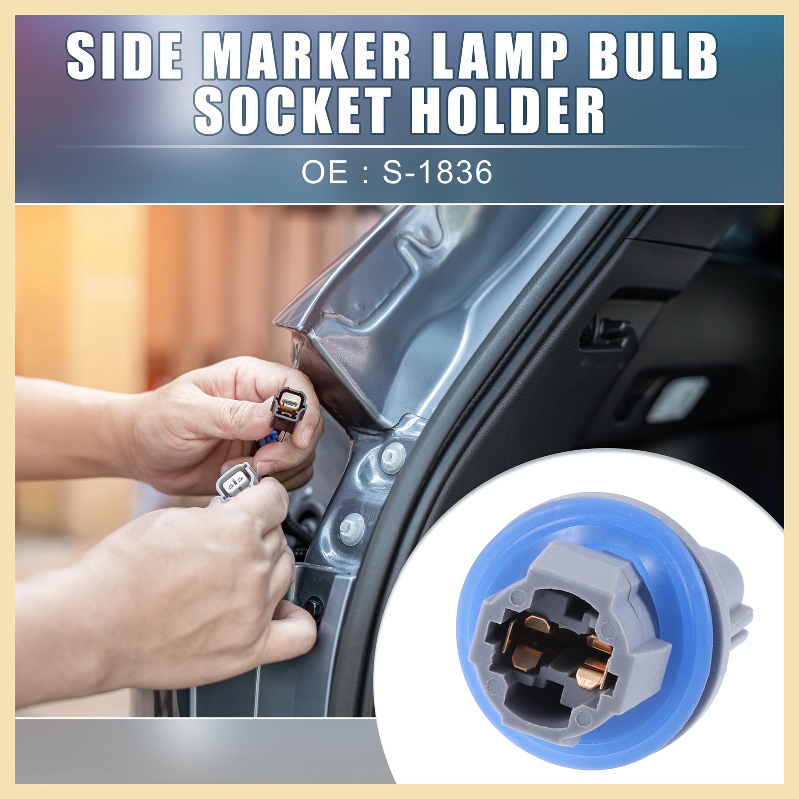 Side Marker Lamp Bulb Socket Holder Replacement S-1836 for Ford F150 F250