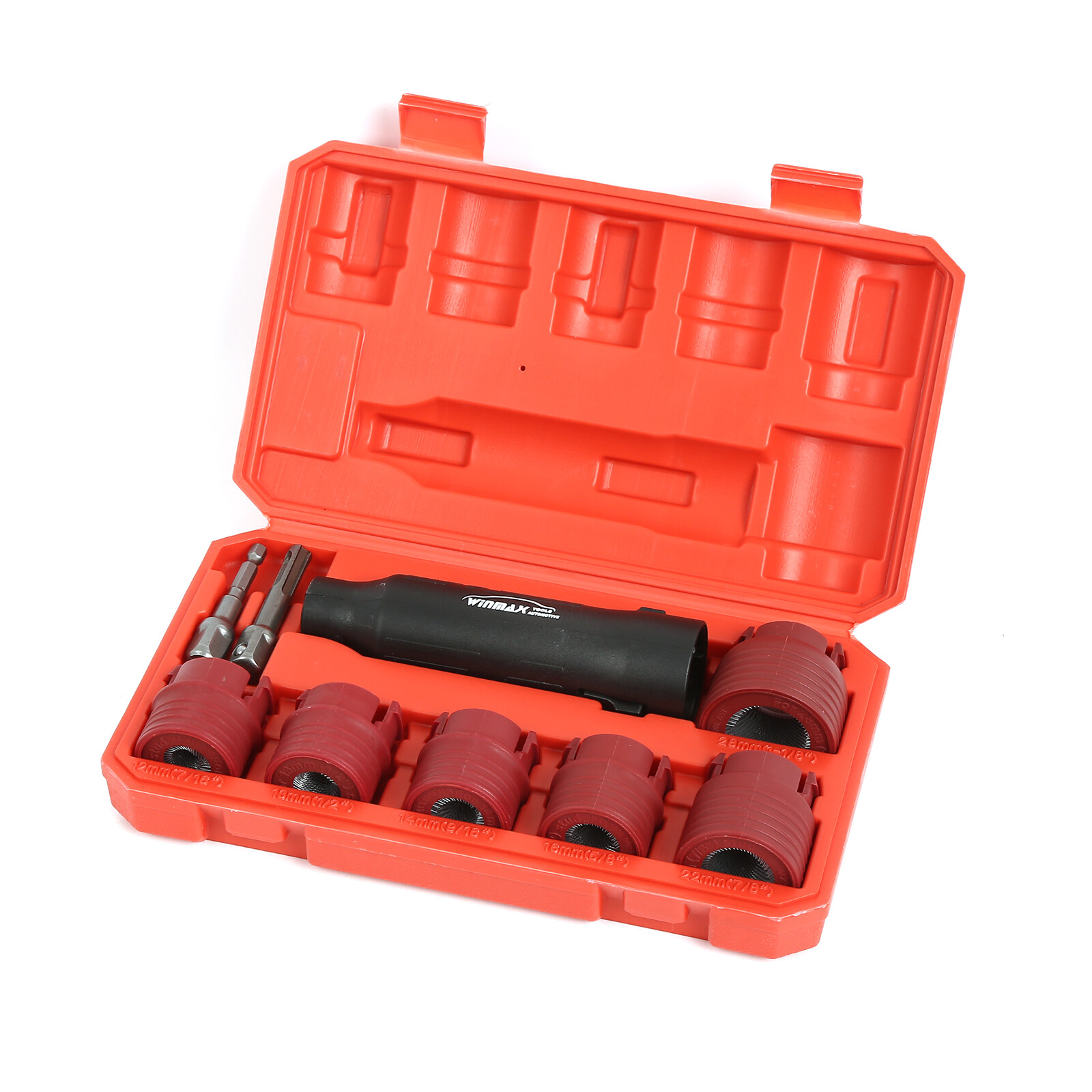 1/4″ Hex-1/2″ Square Dr Wheel Stud Cleaner Tool Set for Removing Rust and Debris