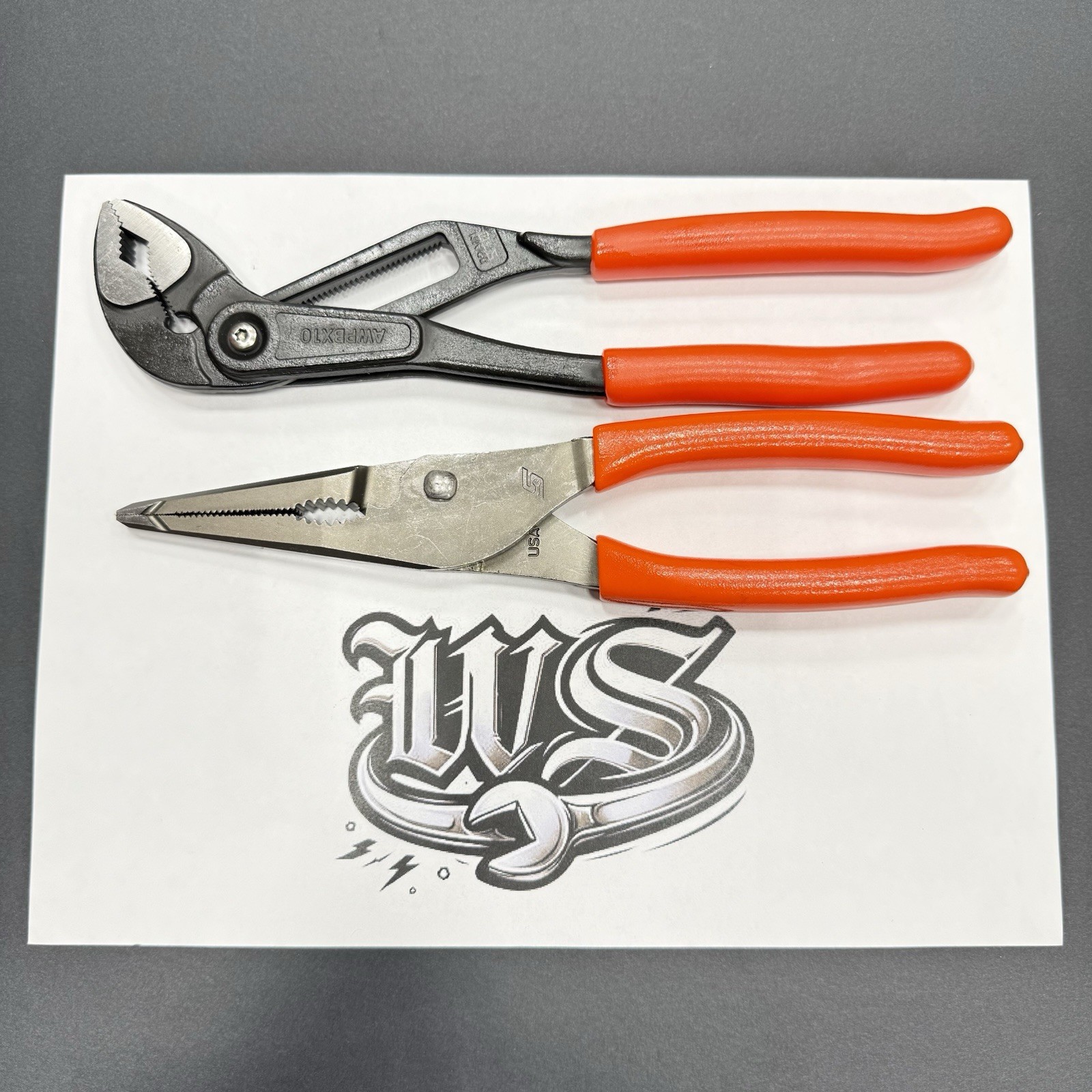 Snap-on Tools USA NEW 2pc ORANGE Soft Grip Assorted Pliers Set LN47ACF AWPBX10