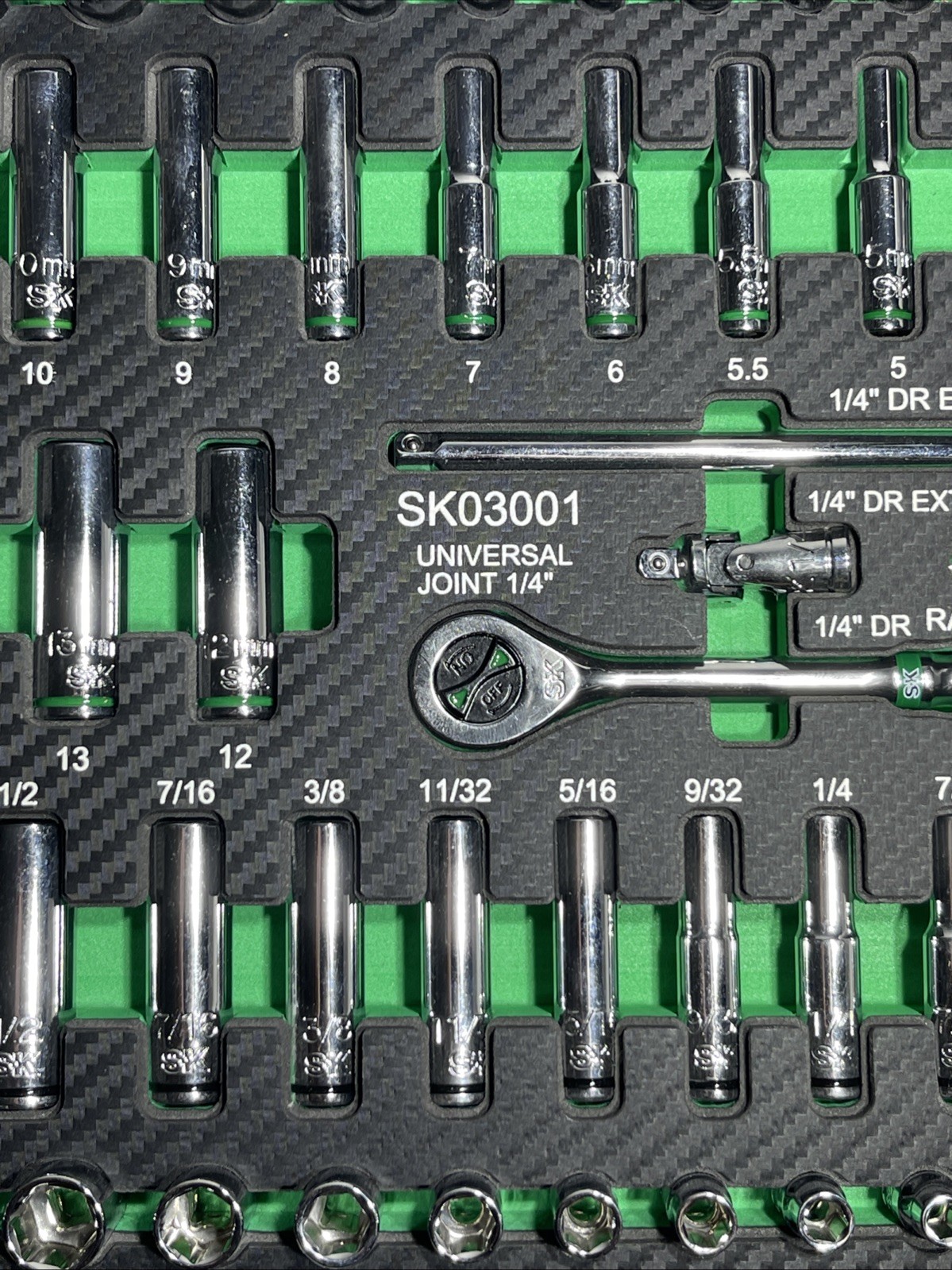 SK Professional Tools 52 Piece 1/4” Drive Socket Set SK03001AE Metric & Standard