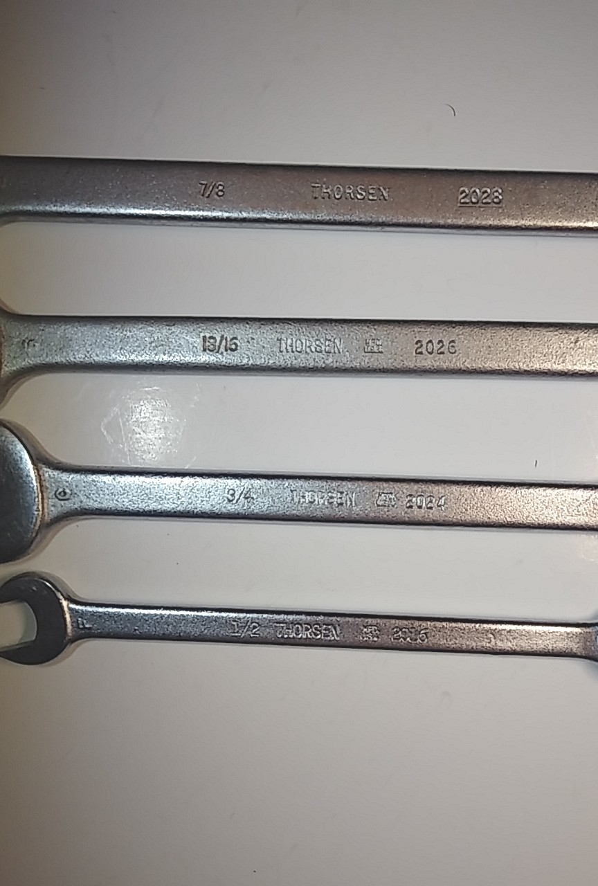 Vintage THORSEN Combination Wrench 4pc Set Made USA