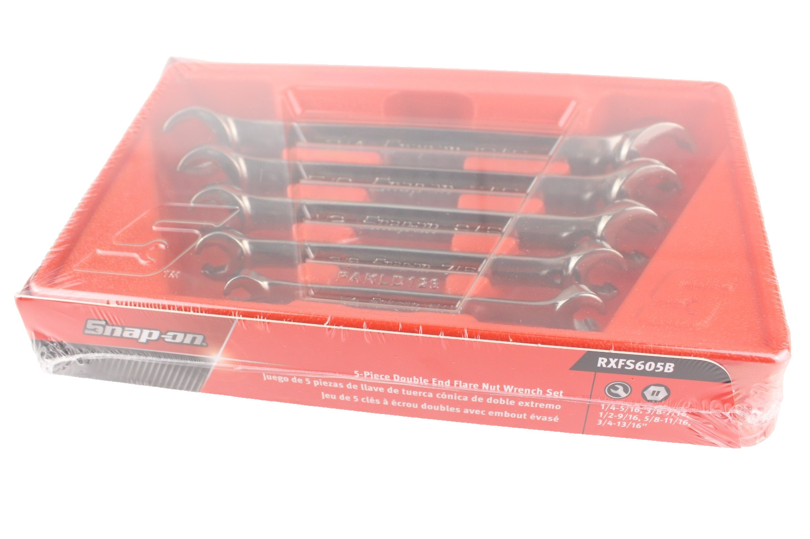SEALED Snap-on Tools USA SAE Double Flare Nut 6 Point Line Wrench Set 5 RXFS605B