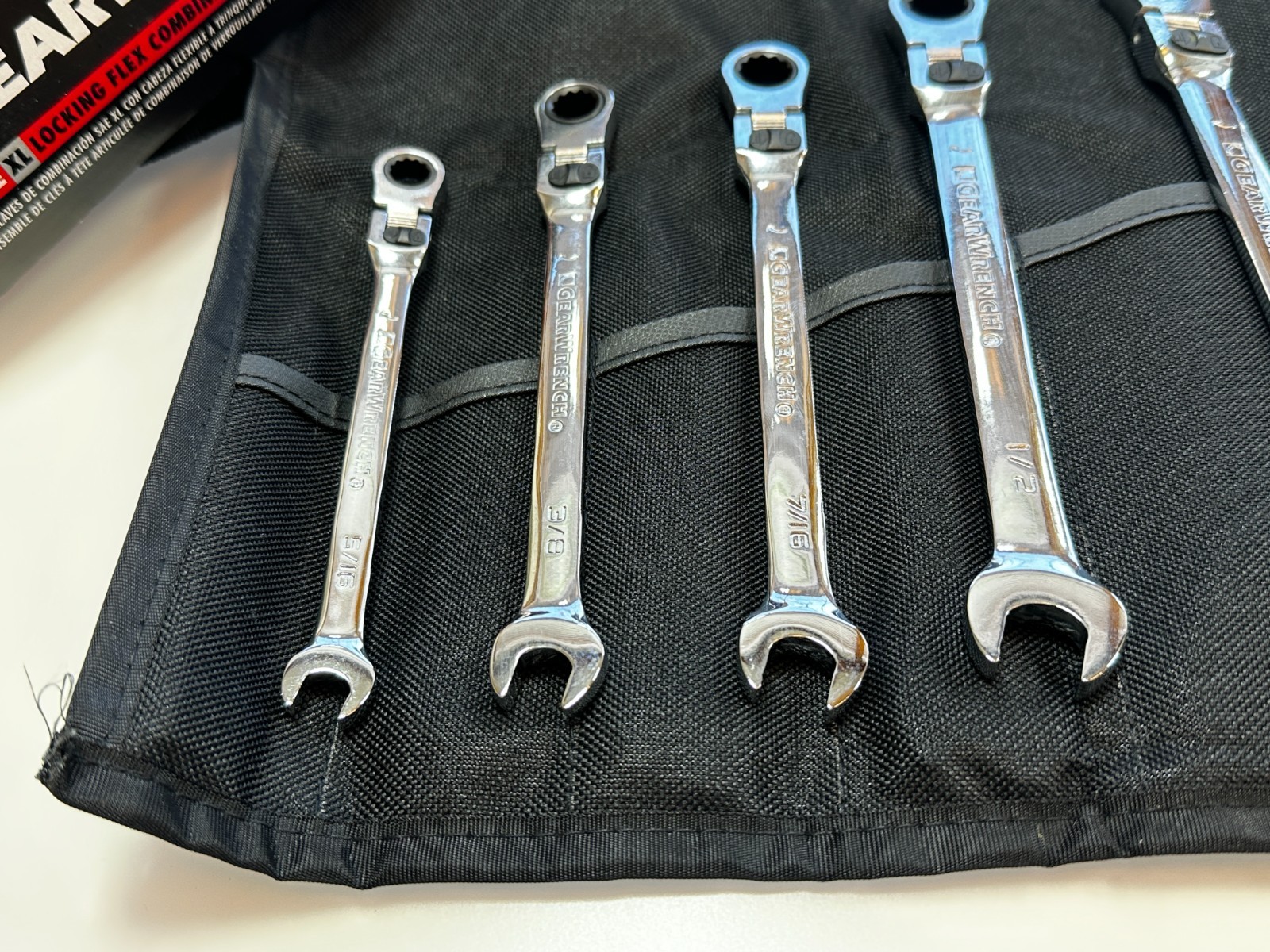 NEW GearWrench 85798 8pc 5/16-3/4 12 Point XL LOCKING Flex Head Wrench Set RARE