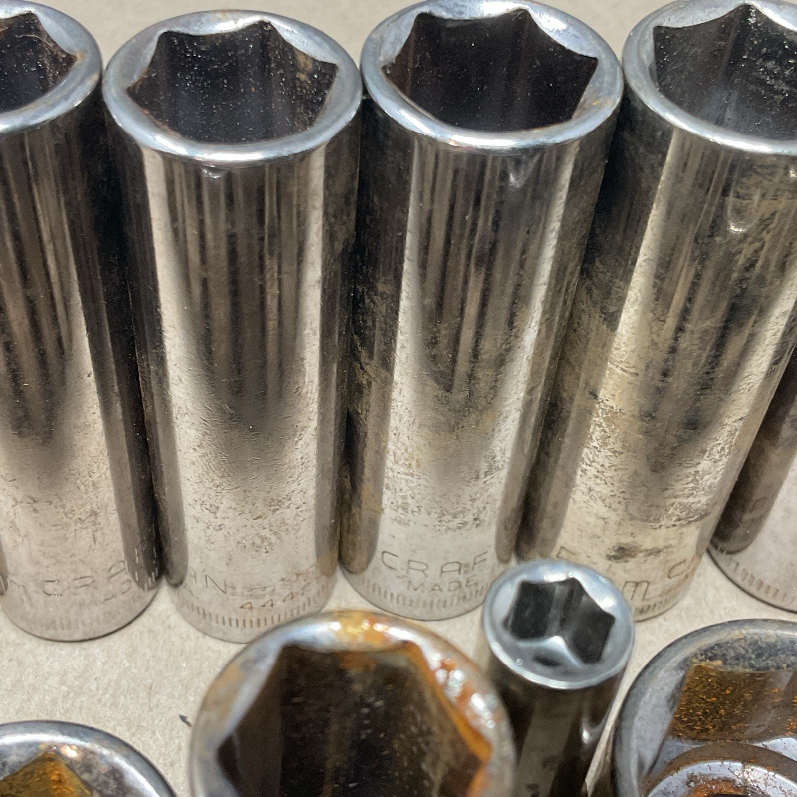 Craftsman Socket Lot of 55 Mixed Drive Metric USA Vintage