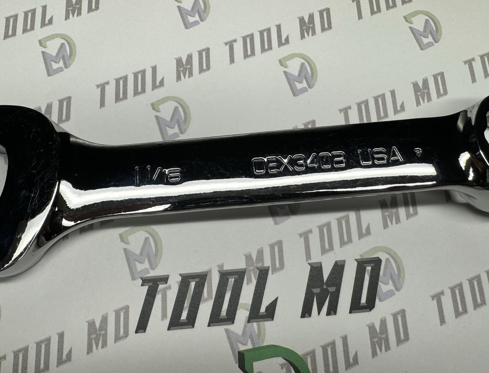 Snap-on Tools USA NEW 1-1/16″ SAE SHORT Length Chrome 12PT Combo Wrench OEX340B