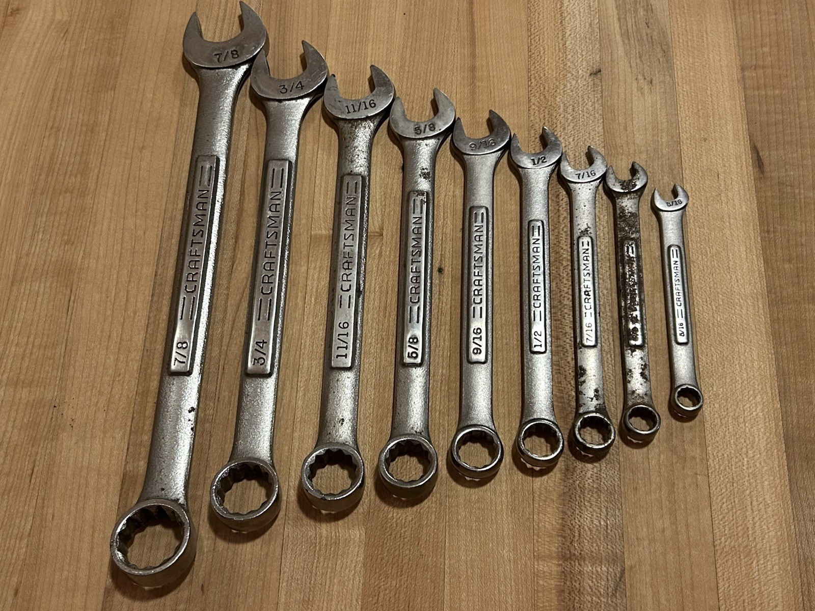 Craftsman USA | 9pc SAE 12 Point Combination VA Wrench Set (5/16” – 7/8”)