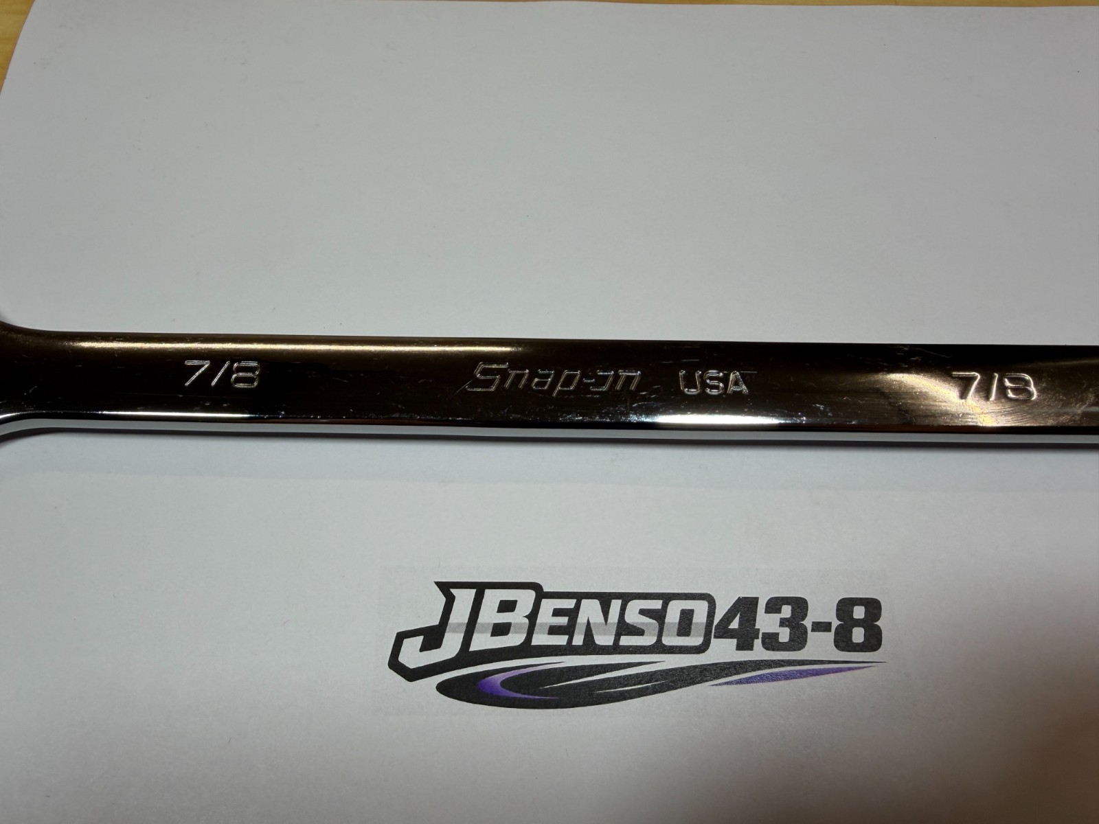 Snap-on Tools USA NEW 7/8″ SAE 0° Non-Reversing Ratcheting Combo Wrench OXR28