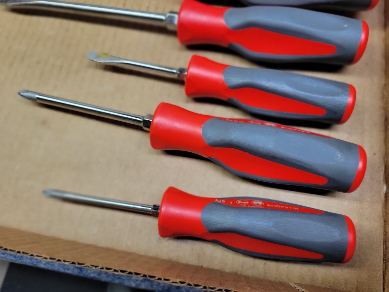 Snap-On USA 6-Piece Red / Gray Hard Handle Screwdriver Set /Lot
