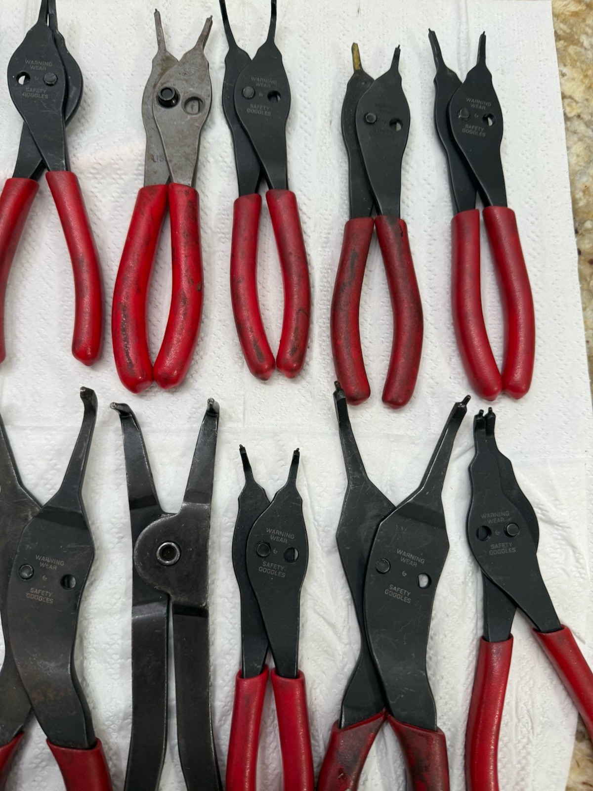 16 Snap On Snap Ring Pliers All Different Sizes Please See Pictures Adjustable