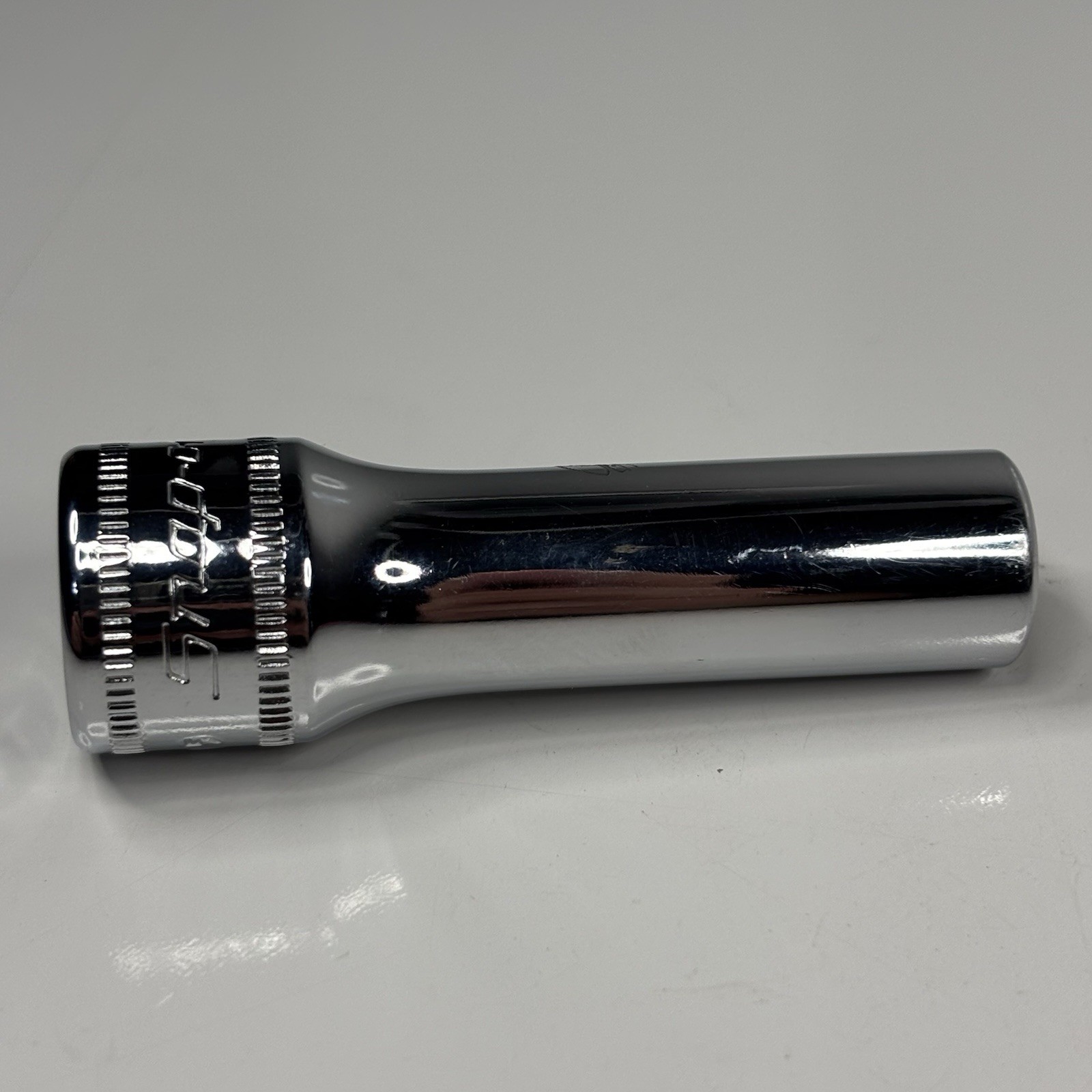 Snap On Tools SFSM9 3/8 Dr 6Pt Metric 9mm Flank Dr Deep Chrome Socket USA 1995