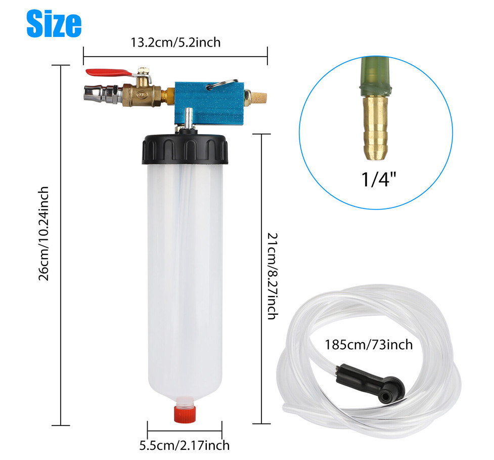 Car Pneumatic Brake Fluid Bleeder Kit Air Extractor Pump Oil Bleeding Tool Kits