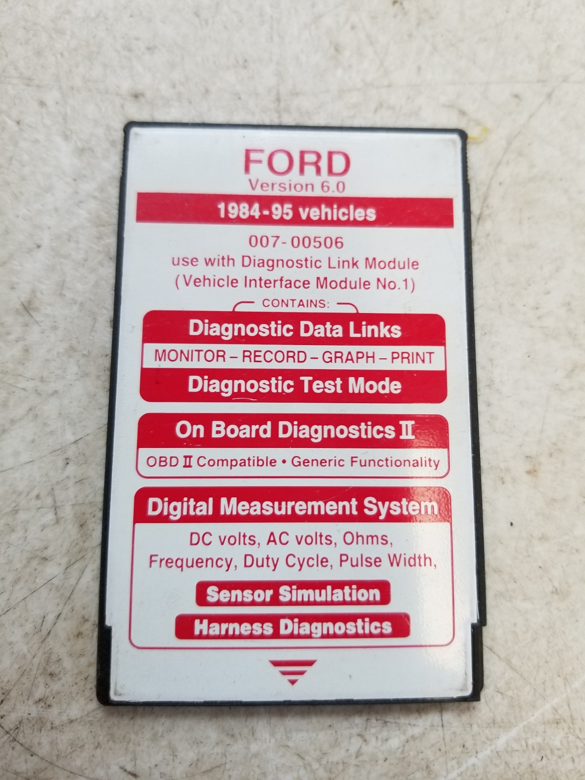 * Ford Rotunda NGS Scanner Card 007-00506 1984-1995 Vehicles STAR Tester