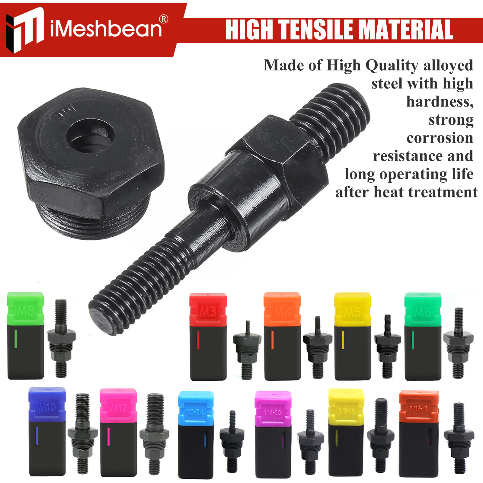 16″ Rivet Nut Tool Kit w/ 11PC Metric & SAE Mandrels Thread Setting Tool Setter