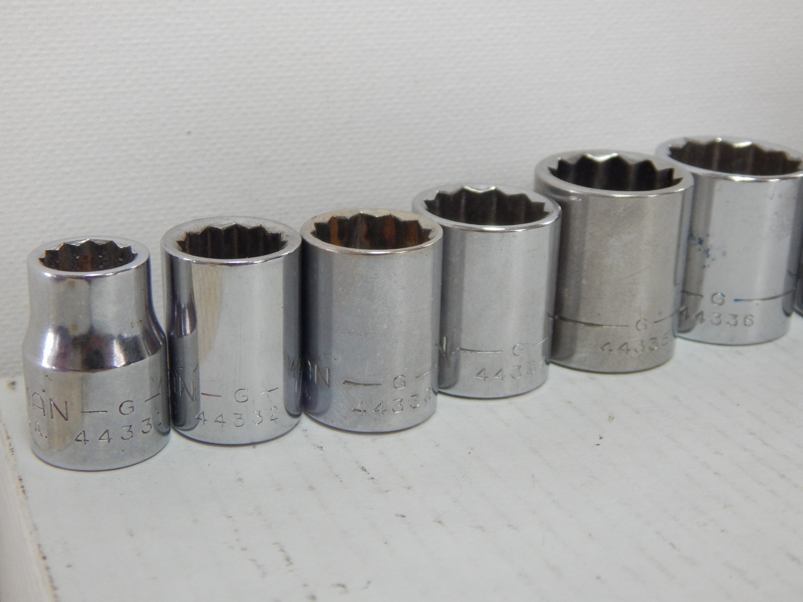 Craftsman shallow socket set SAE 12 Point 3/8″ Drive G Series 3/8″ to 13/16″