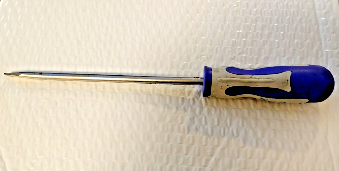 BLUE POINT 3/8″ FLAT / SLOTTED SCREWDRIVER, 12” LONG *COMFORT HANDLE*