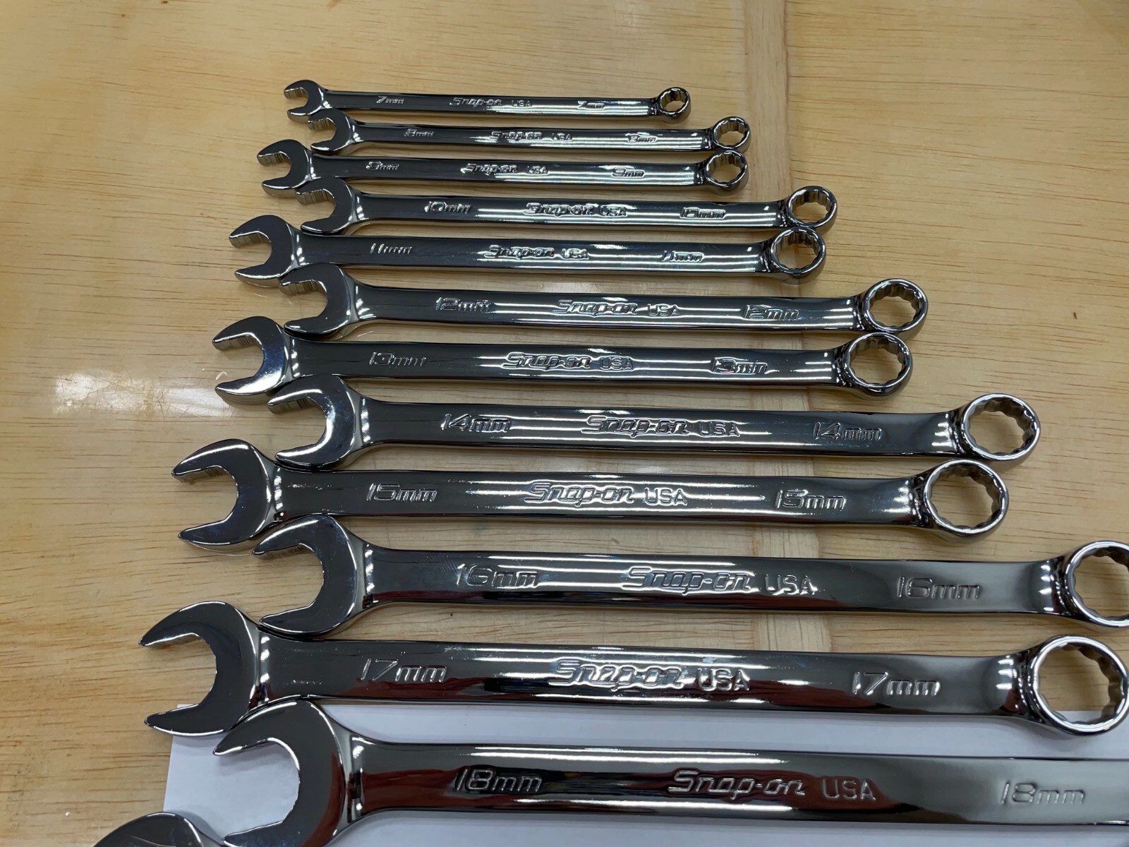 Snap-on Tools USA NEW 19pc MASTER METRIC Flank Drive Plus Combo Wrench Set