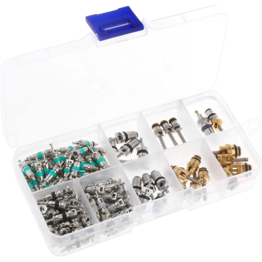 Auto AC Valve Cores 134pcs Green White Black for R134a For R12 Systems