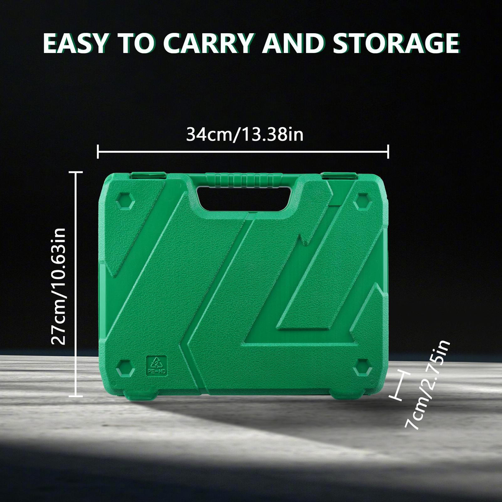 Impact Sockets Set 1/2Inch Drive 20 PCS Metric 8mm-32mm Deep 6-Point Set w/case