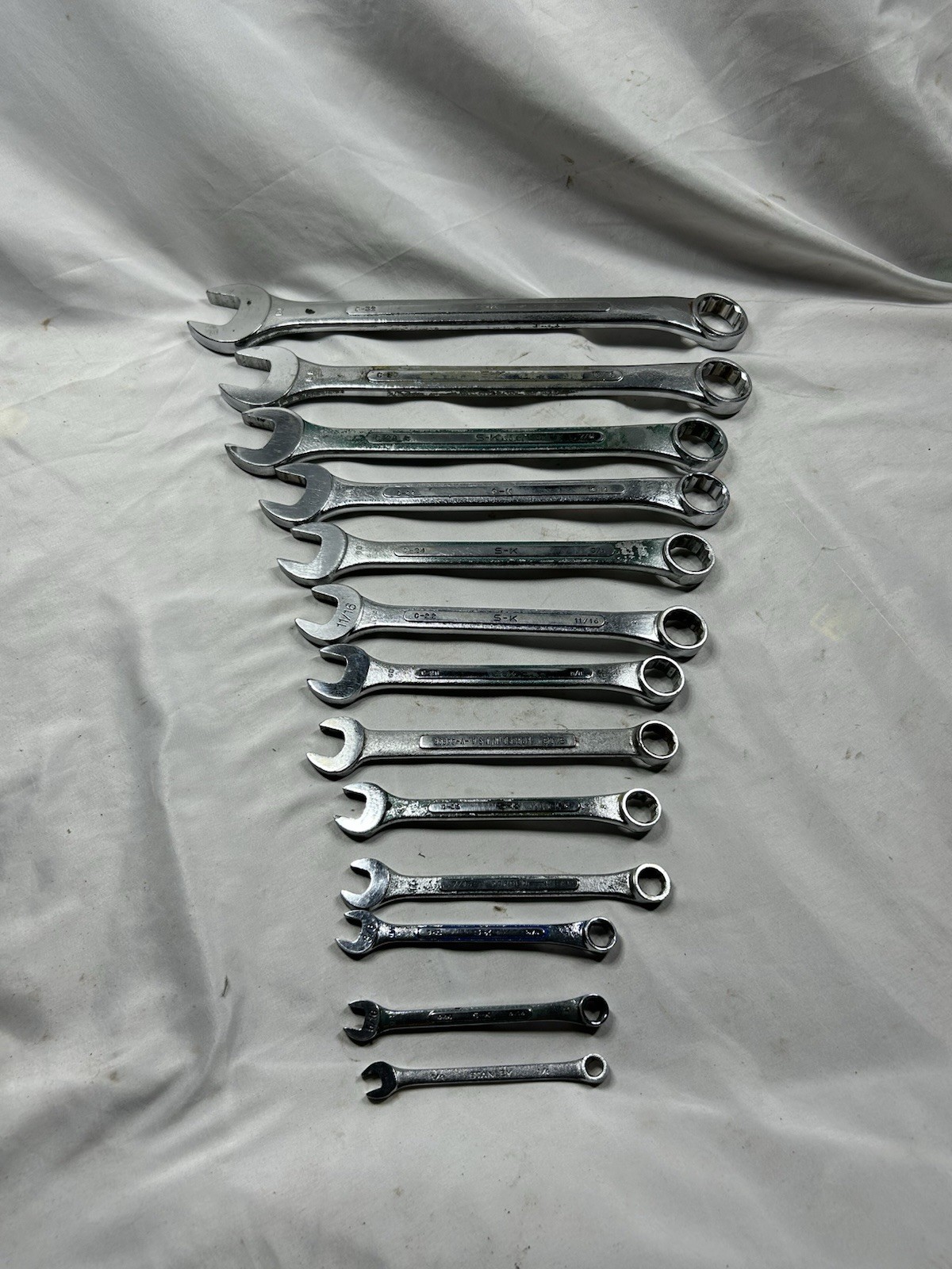 SK Tools SAE 13pc Combination Wrench Set 12/6pt 1/4”-1” USA Model 1714