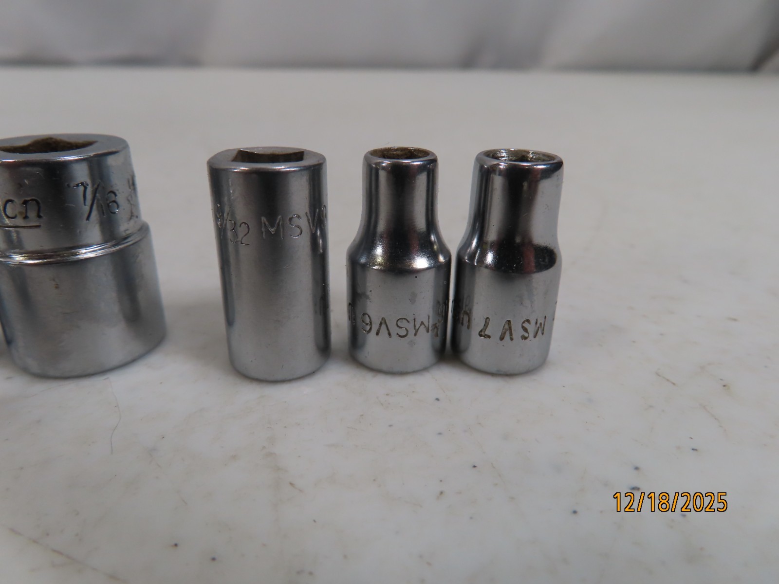 Estate Lot (11) SNAP ON TOOLS 1/4″drive Ratchet GM70M + asst Sockets CLEAN *133*