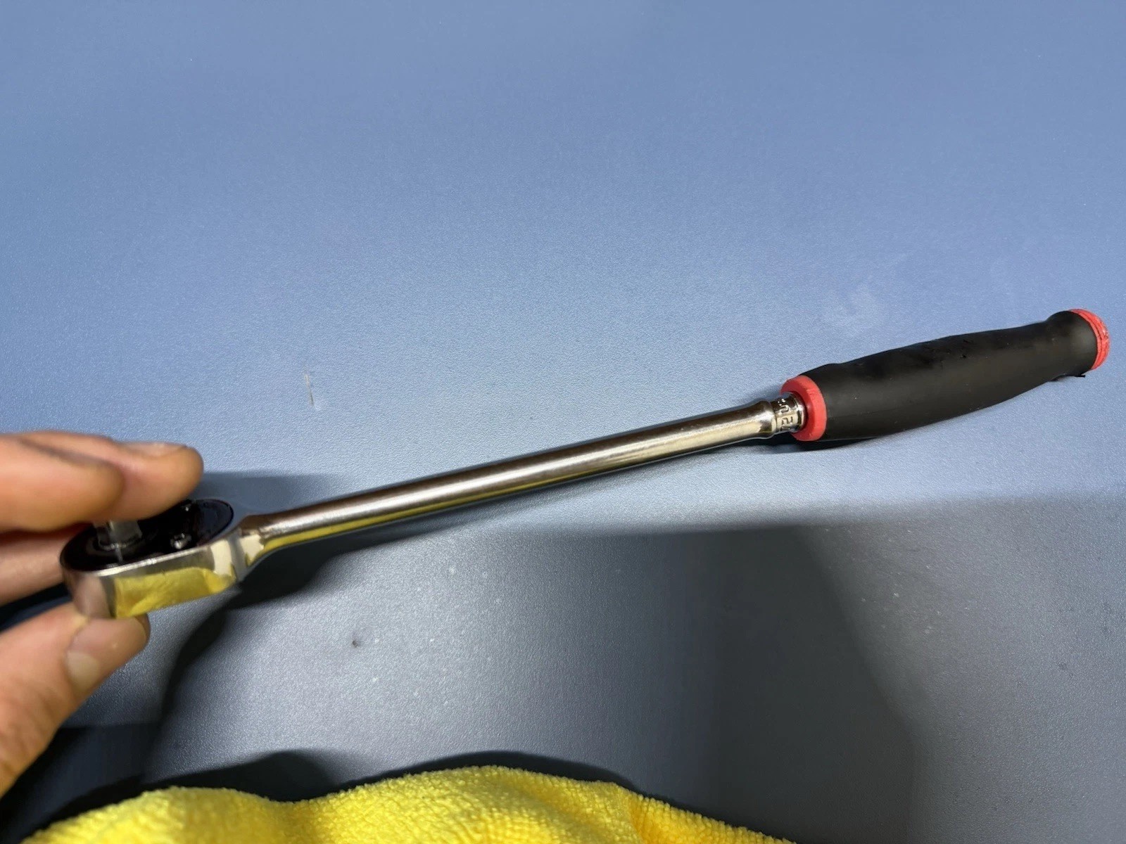 Snap-On Dual 80 1/4″ Drive XL Ratchet Red Soft Grip Extra-Long Handle THLL72 USA