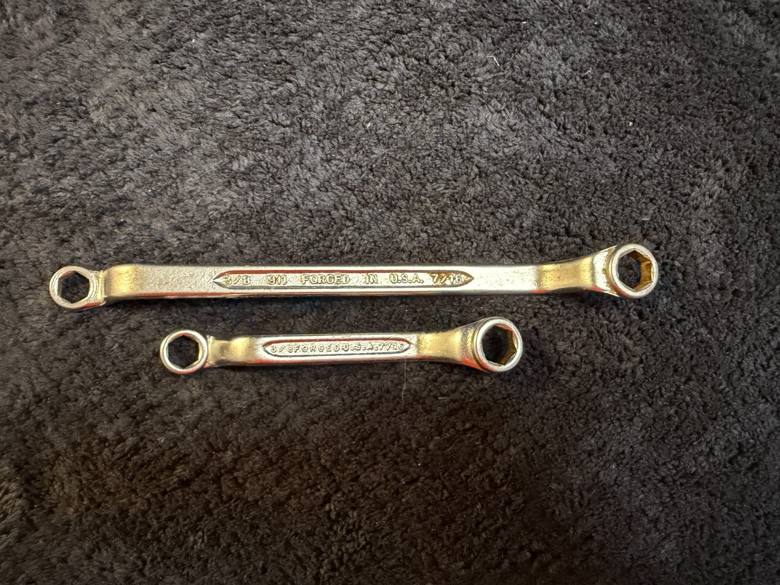 2 Indestro Double Box-End Wrenches 6 Point 911 and 931 Both 3/8″ to 7/16″ USA
