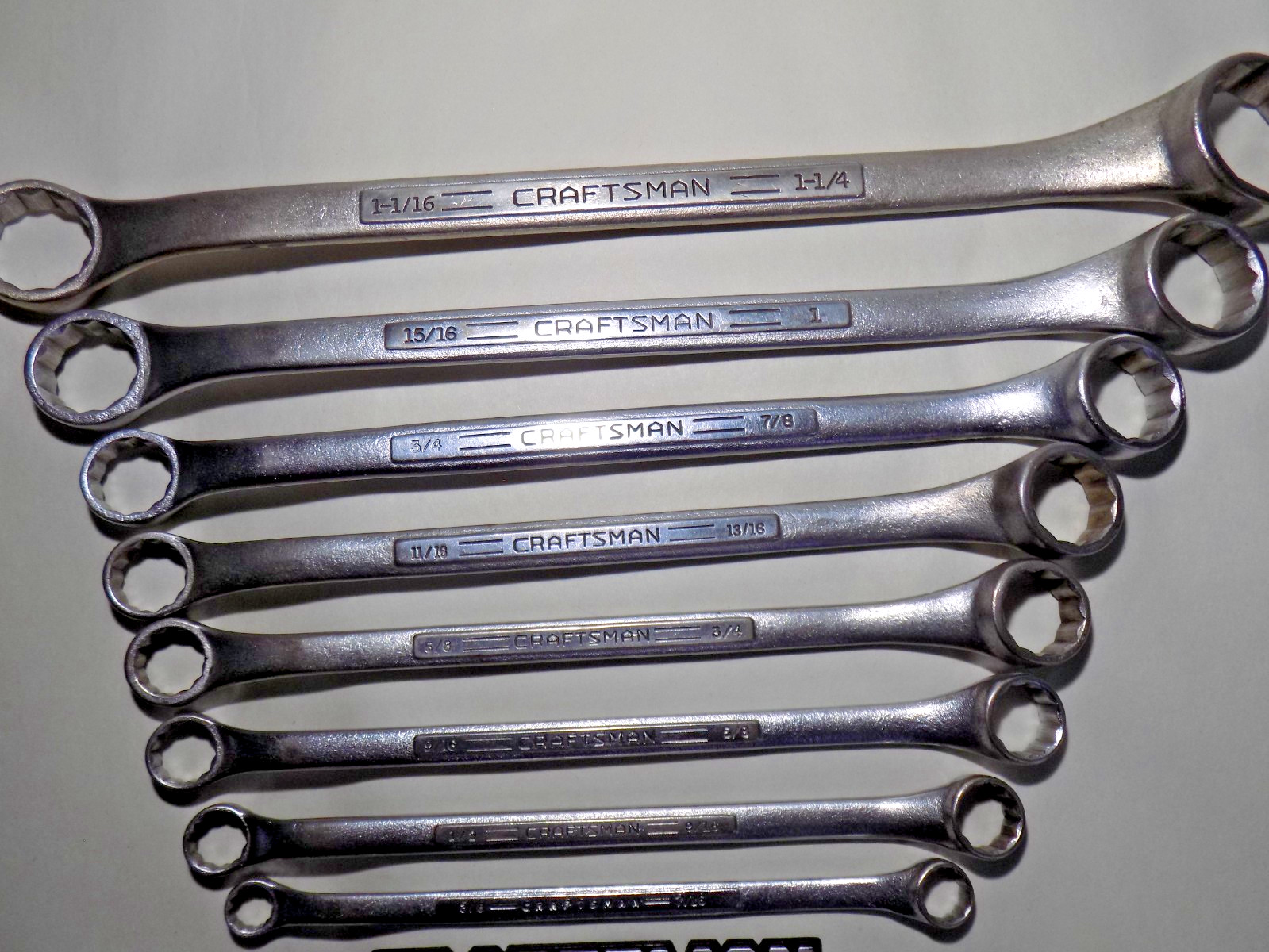 Nice 8+3 Pc. USA Craftsman Offset Box/Stubby Wrench Sets-3/8″-1 1/14″