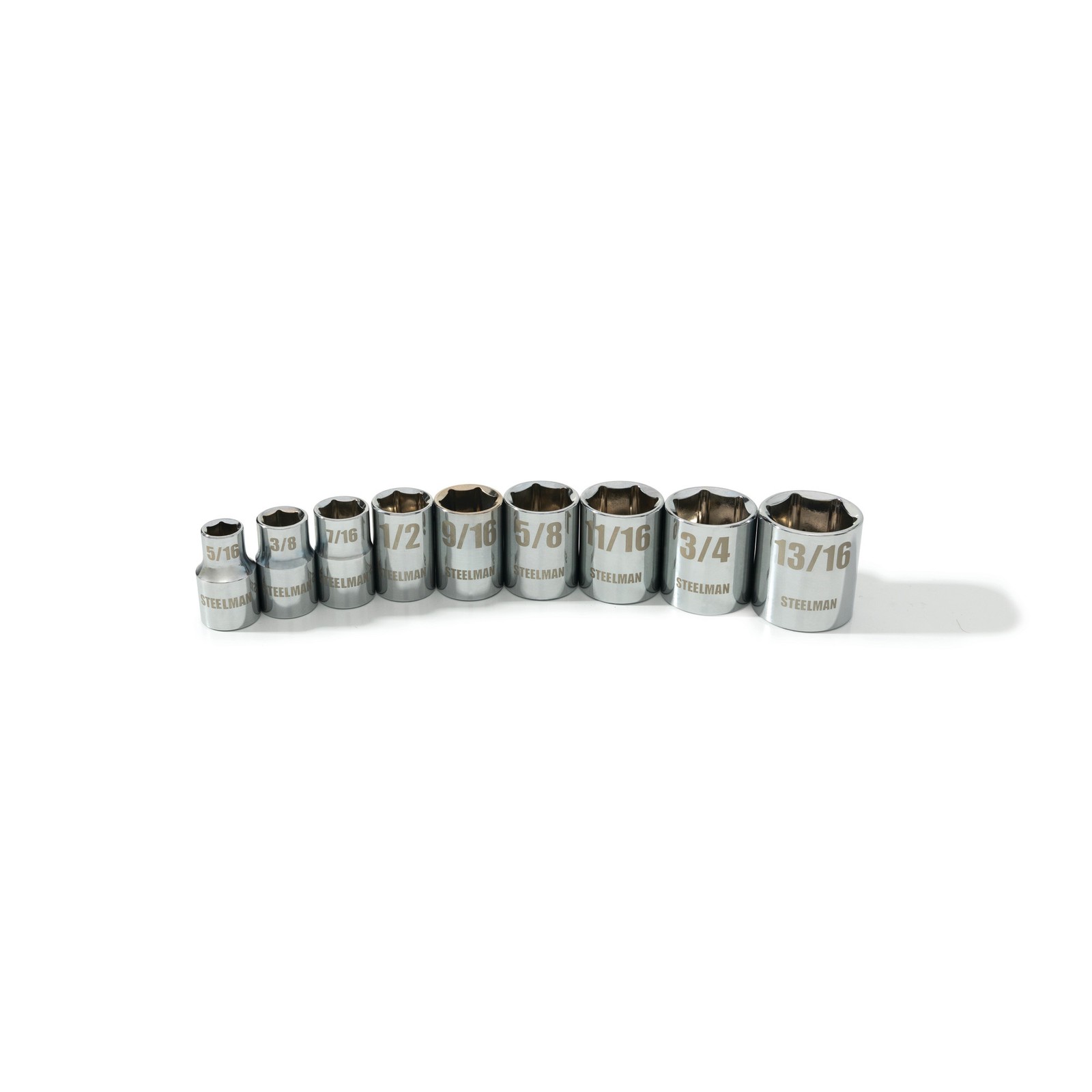 Steelman 3/8 in. Drive 6 Point SAE 9 Piece Socket Set 78532