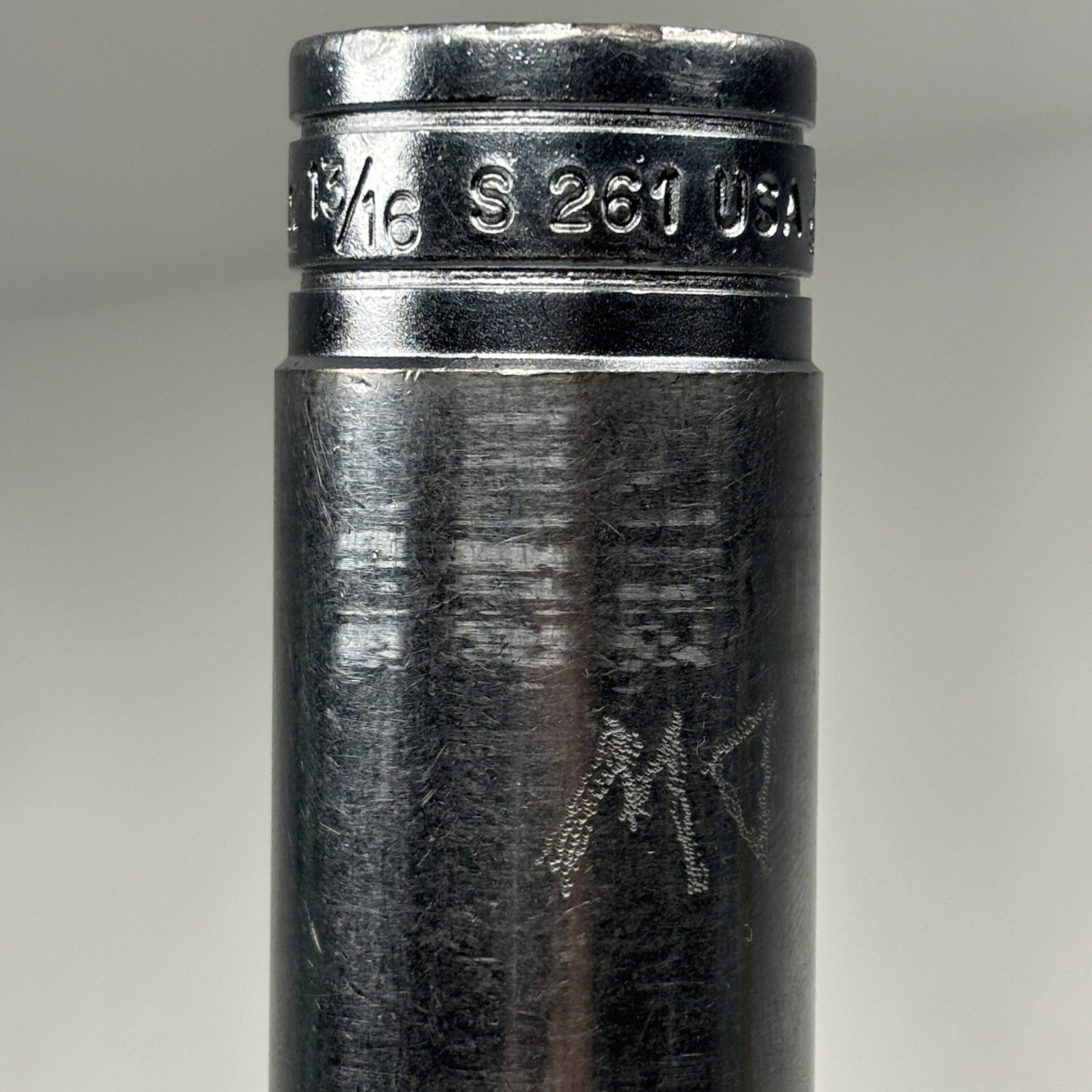 Snap On Tools S261 1/2 Dr 12Pt SAE 13/16 Flank Dr Chrome Deep Socket USA VTG