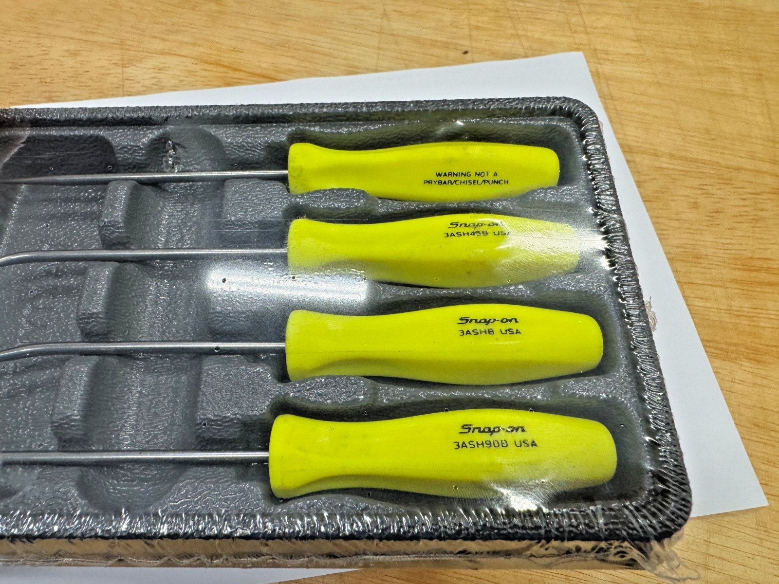 Snap-on Tools USA RARE NOS HIVIZ Mini Hard Handle Awl Hook Pick Set ASA204BHV