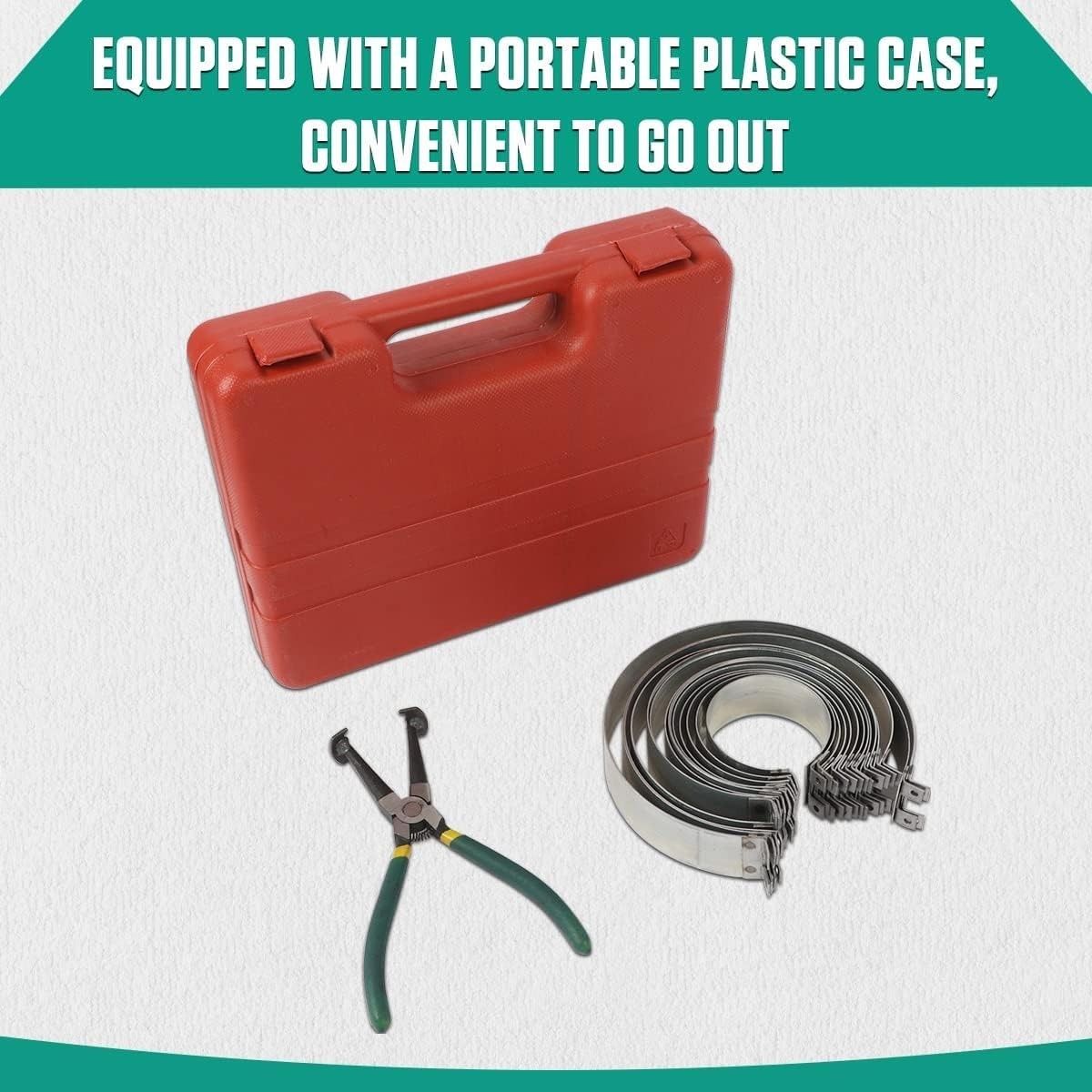 Piston Ring Compressor Tool Set for Cylinder Installation with 14 Rings Included