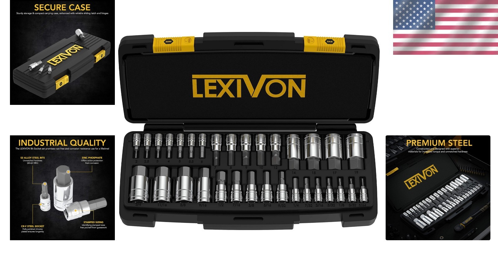 Complete S2 Steel 32-Piece Hex Bit Socket Set for Professionals – Chrome Finish