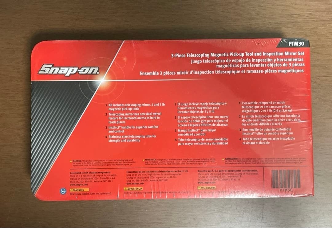 Snap-on PTM30 3Pc Magnetic Pick Up Tool Set w/ Inspection Mirror [Unused]