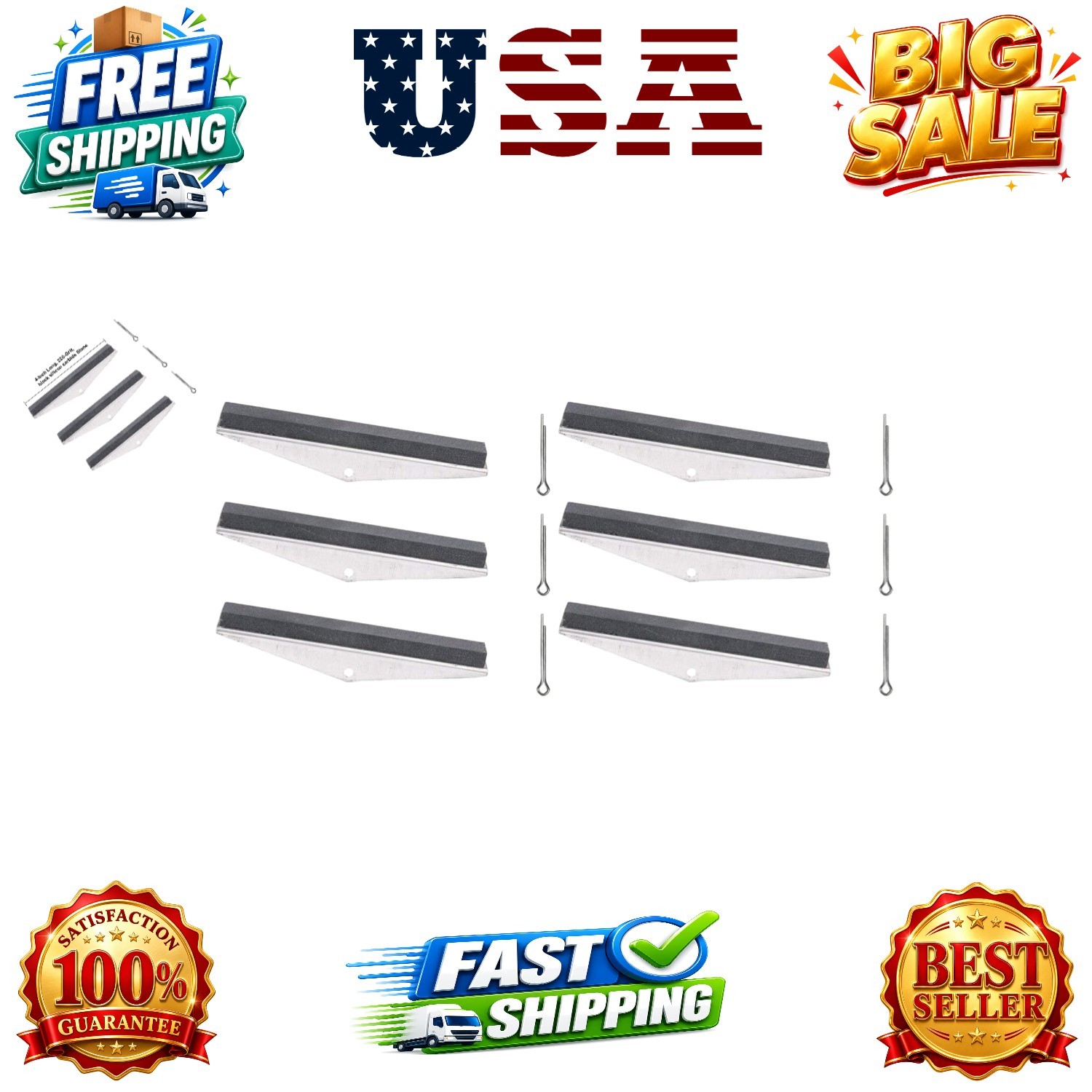 Engine Cylinder Hone Replacement Stones 4″ Long 220 Grit 3- Piece Packed Pack…