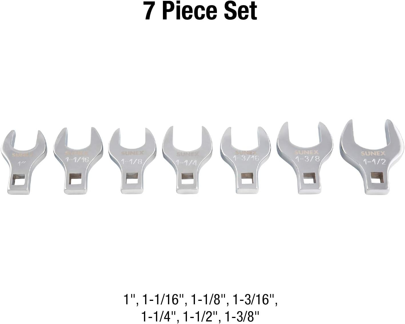 TOOLS 9720A 1/2-Inch Drive Jumbo SAE Crowfoot Wrench Set, 1-Inch – 1-3/8-Inch, F