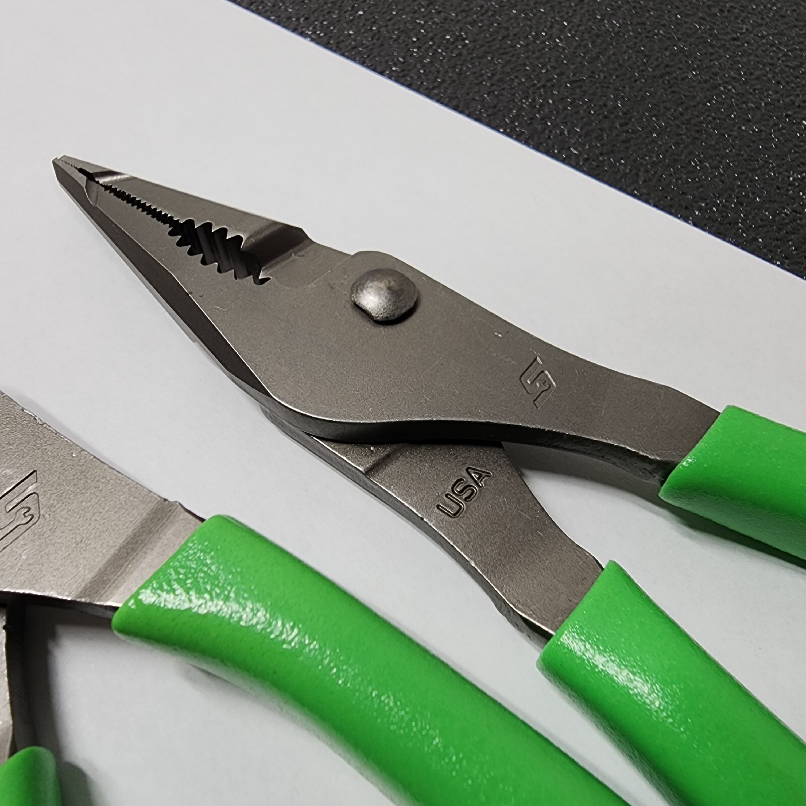 Snap-on Tools NEW 2pc GREEN 7″ & 9″ Long Nose Slip Joint Pliers LN46ACF LN47ACF