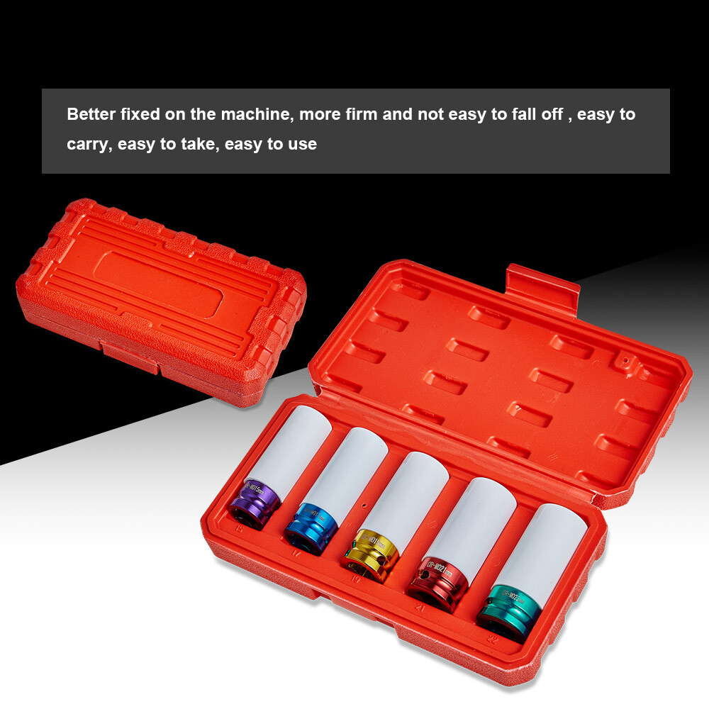Lug Nut Socket Impact Socket Set Thin Wall Socket Wheel Protector Set 1/2″ 5Pcs