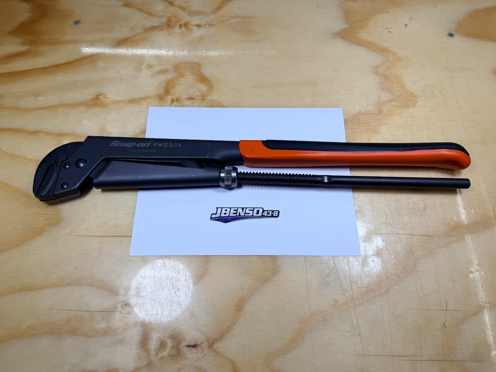 Snap-on Tools NEW ORANGE 21-1/2″ Soft Grip Adjustable Plier Wrench PWZ3OA