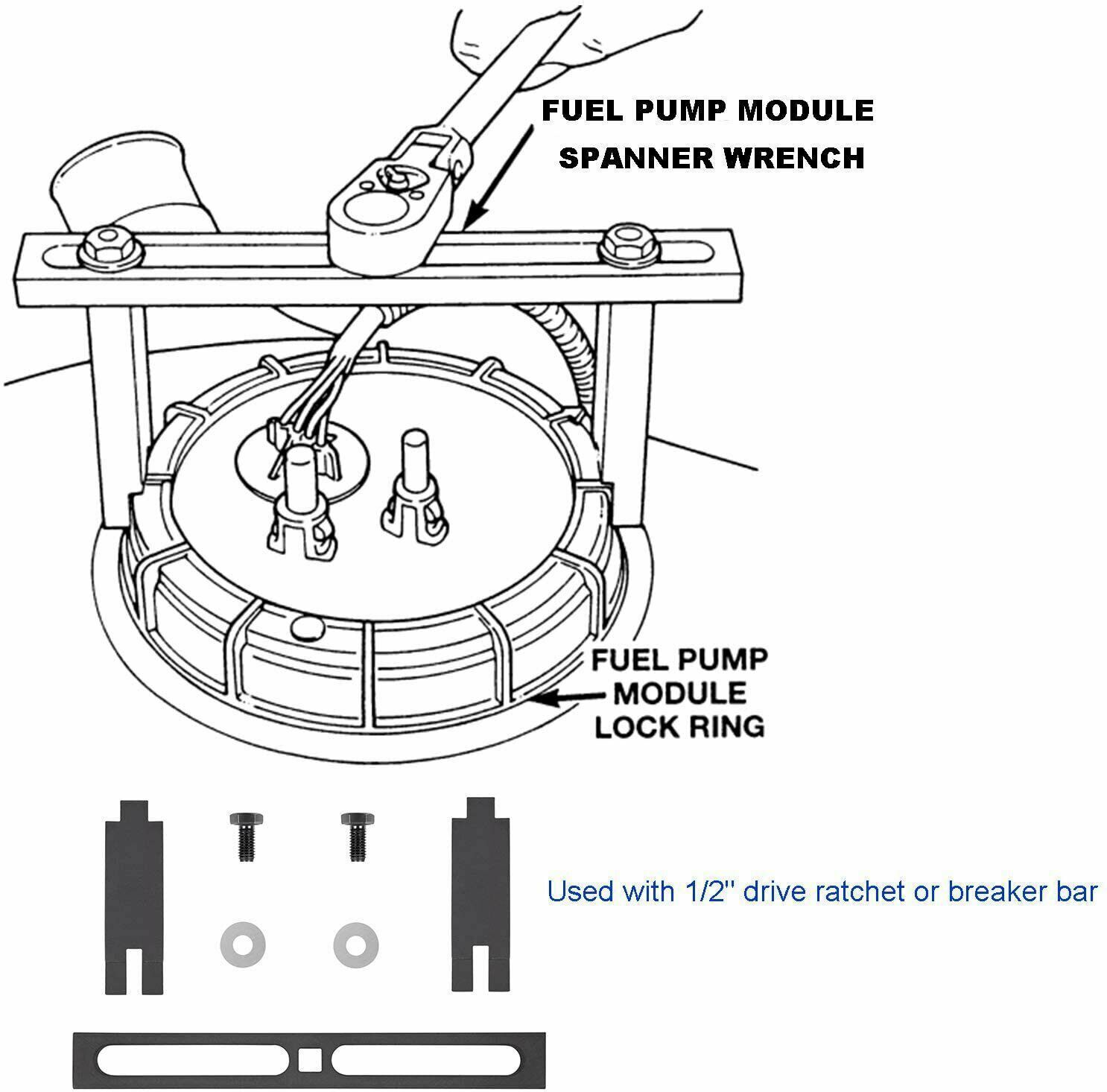 6599 Universal Fuel Tank Lock Ring Tool and Adjustable Fuel Pump Module Spanner