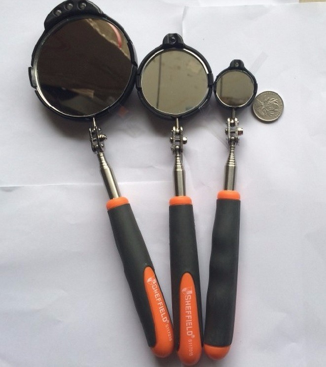 Telescopic Articulated Rotating Lighted LED Mirror Vehicle Car Inspection Tool