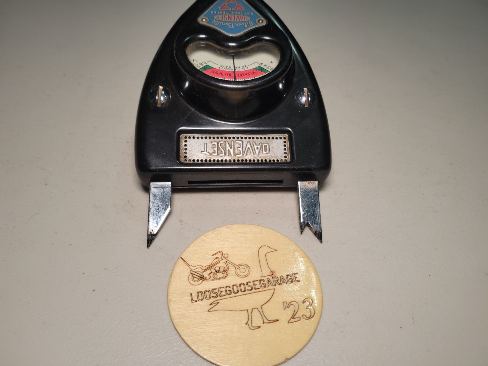 Vintage Davenset Heavy Discharge Battery Cell Tester Handheld Gauge 1950s 50s