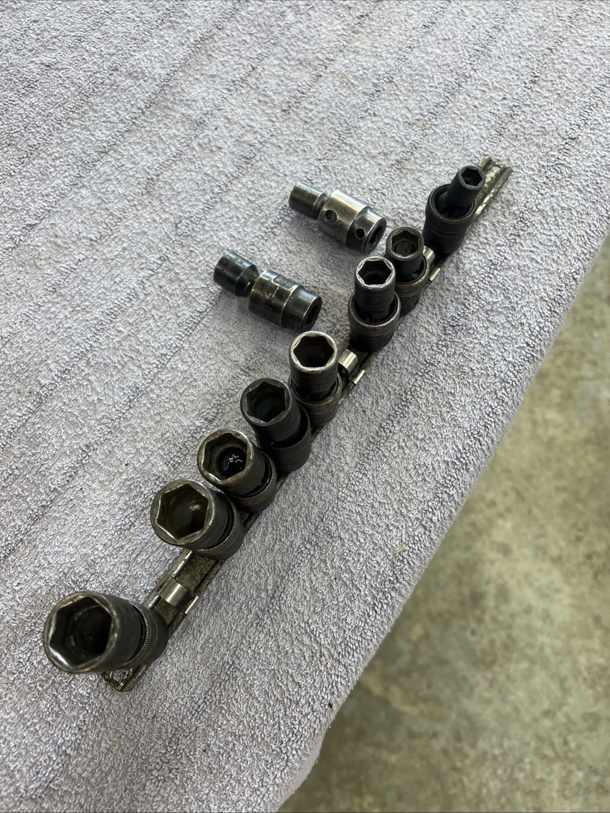 Vintage Snap-on 3/8″ Drive Metric 6pt Swivel Impact Socket Set 10pc USA 2-MATCO