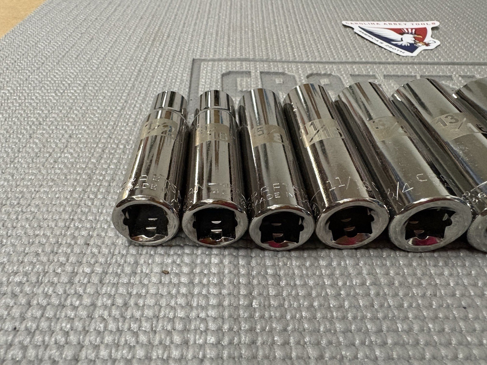 Sears Craftsman USA 11pc 1/2” Drive SAE Easy Read Sockets 1/2 – 1-1/8” Dual Mark