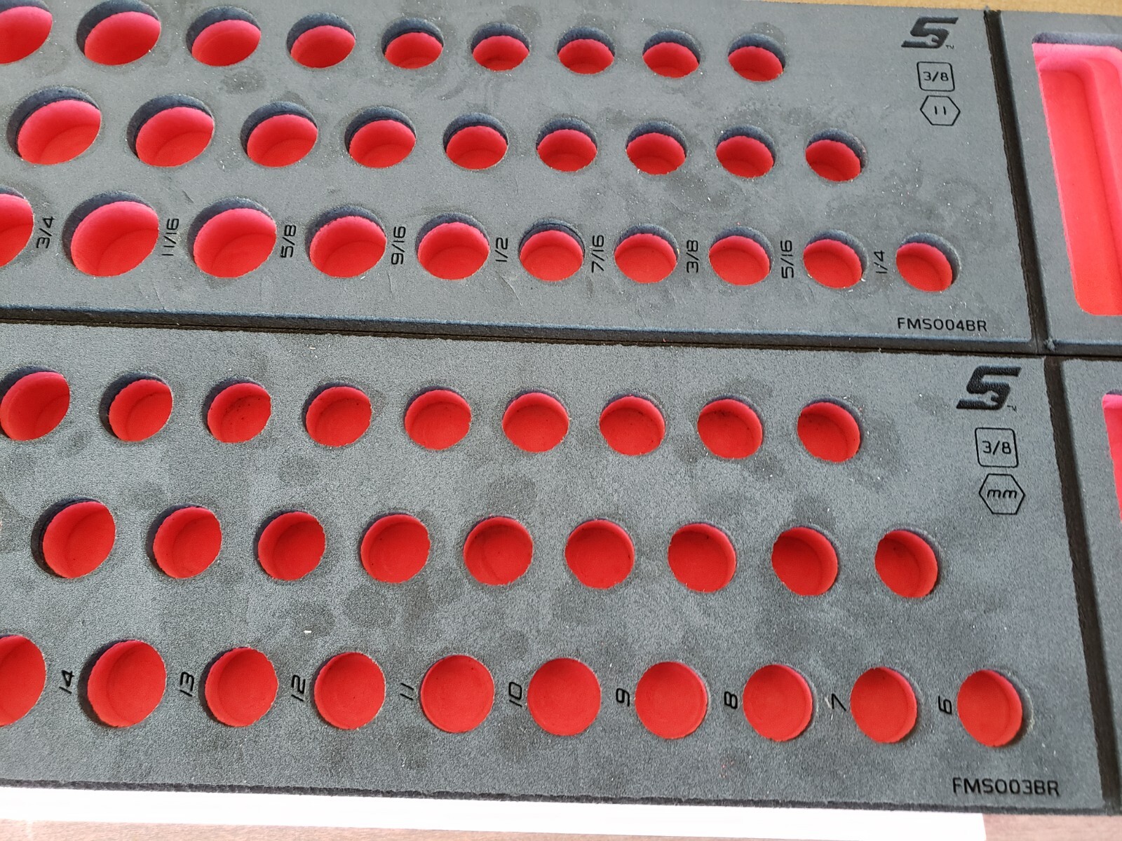 Snap-on Tools 2pc FOAM ORGANIZER TRAY for 3/8″ Drive METRIC SAE Sockets Sets