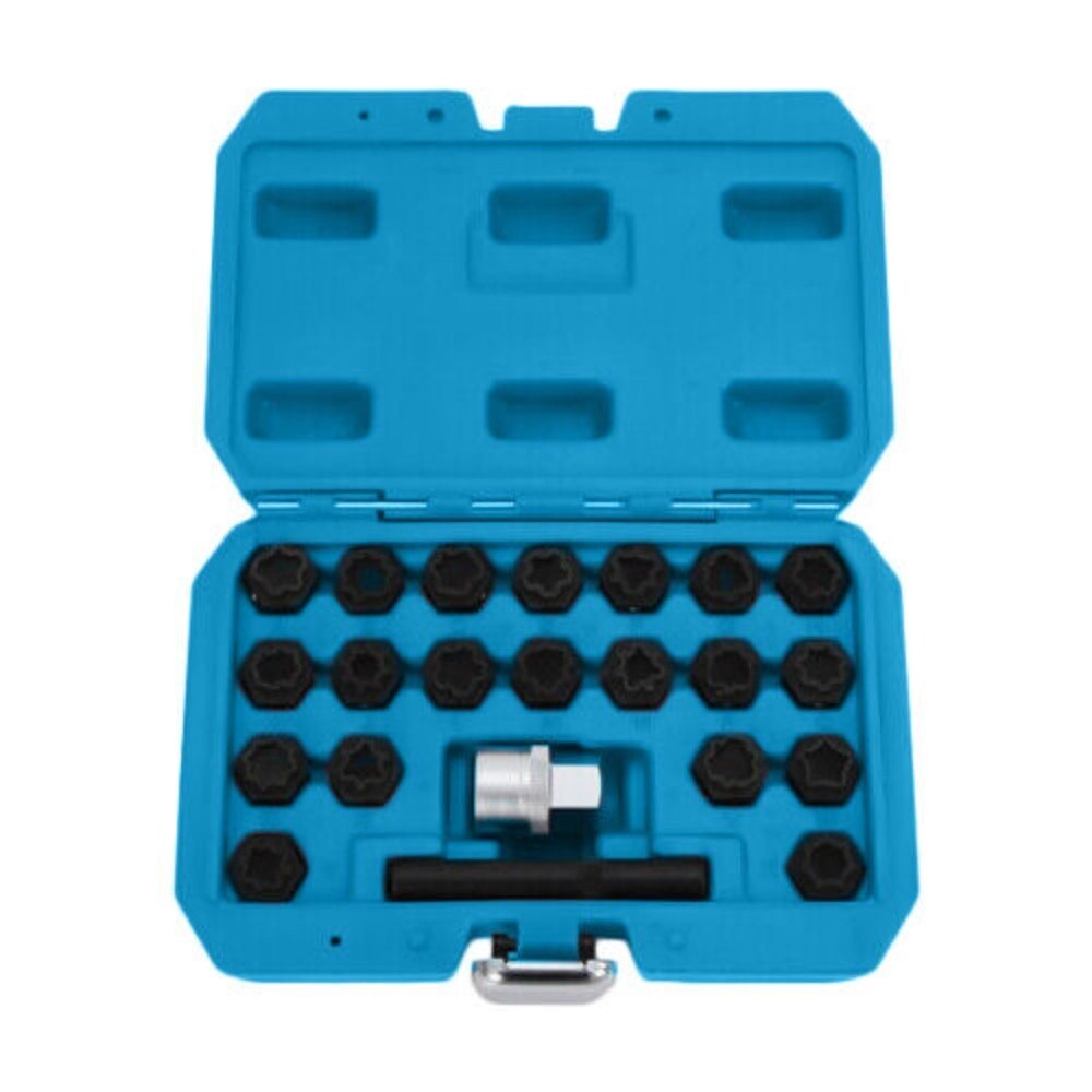 22pc Wheel Locking Key Set Wheel Rim Lug Nut Master Removal Tool Kit Anti-theft