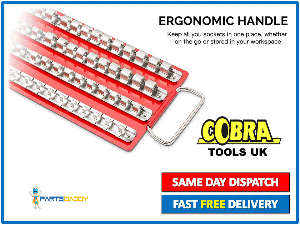 80pc Socket Rail Tray Holder Rack Storage Red Shallow Deep 1/4″ 3/8″ 1/2″ #31-5